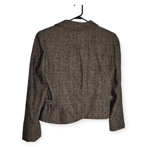 Lauren Ralph Lauren Womens Brown100% Wool Moto Cut Tweed Blazer Size 14 - Picture 2 of 7